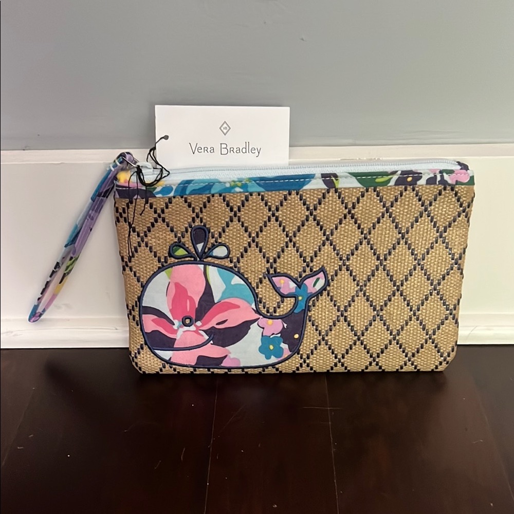 Vera Bradley Floral Whale Woven Beach Wristlet